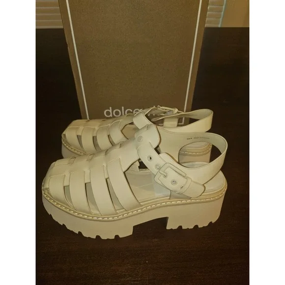 Dolce Vita Women's Lasly Tonal Light Yellow Platform Sandal Shoe, Size 8 NIB - Picture 2 of 7